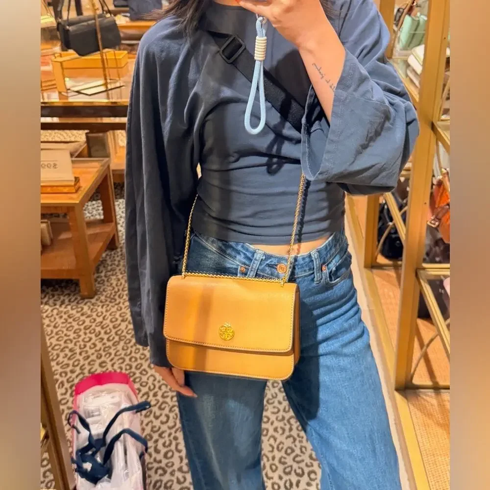 Tory Burch leather flap chain crossbody bag